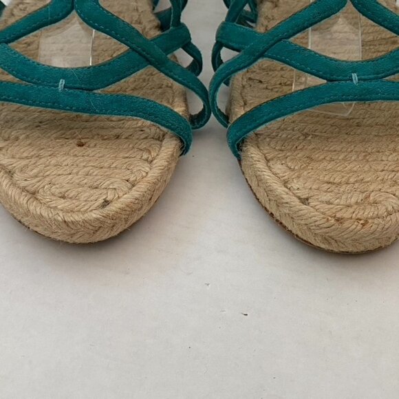 Miu Miu Green Suede Raffia Sole Sandals size 38 /AZI - Picture 8 of 8